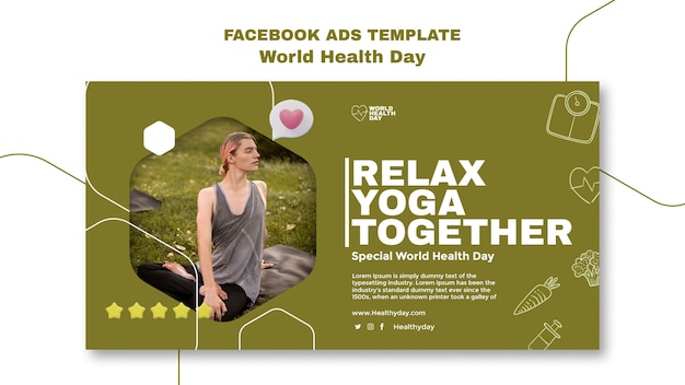 PSD modello facebook per la giornata mondiale della salute