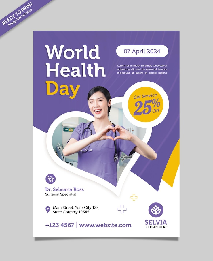 PSD world health day flyer 08