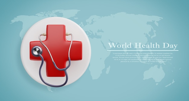 PSD Макет всемирного дня здоровья, здравоохранения и медицинской концепции