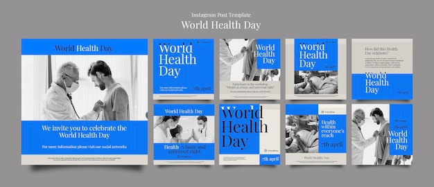 PSD world health day instagram posts