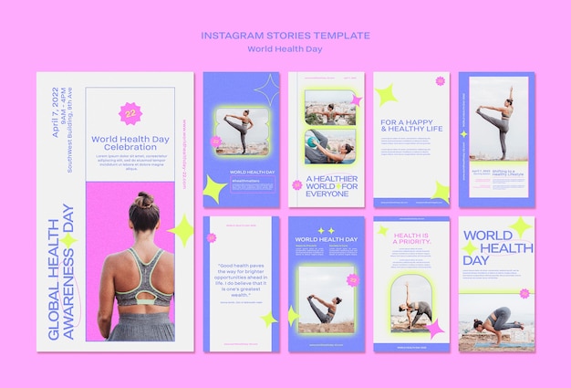 PSD world health day instagram stories template