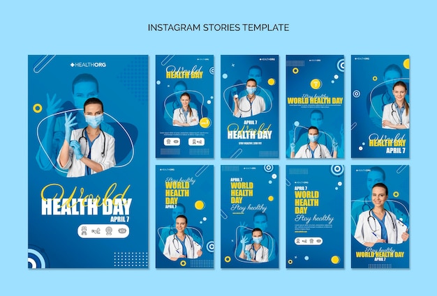 PSD world health day instagram stories with photo