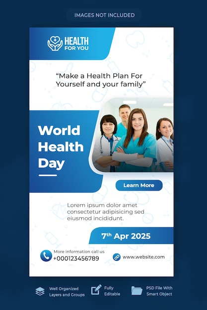 PSD world health day instagram stories