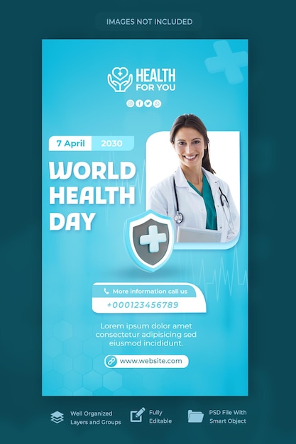 World health day instagram story social media template