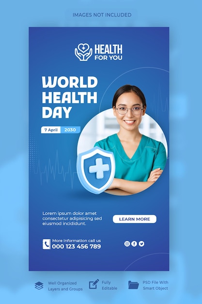 World health day instagram story with photo