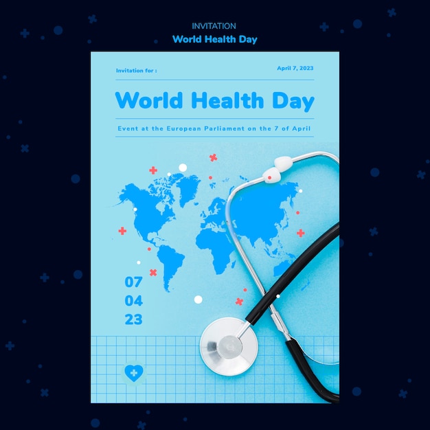 PSD world health day invitation template