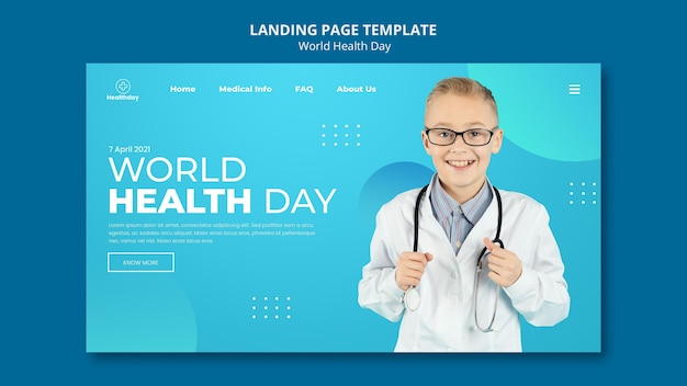 PSD world health day landing page template