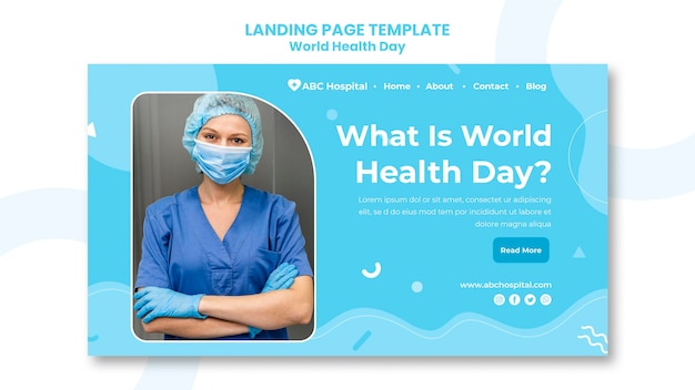 World health day landing page template