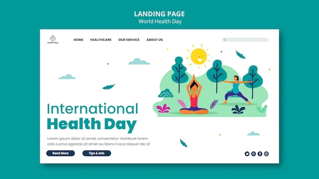 PSD world health day landing page template