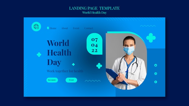 PSD world health day landing page template