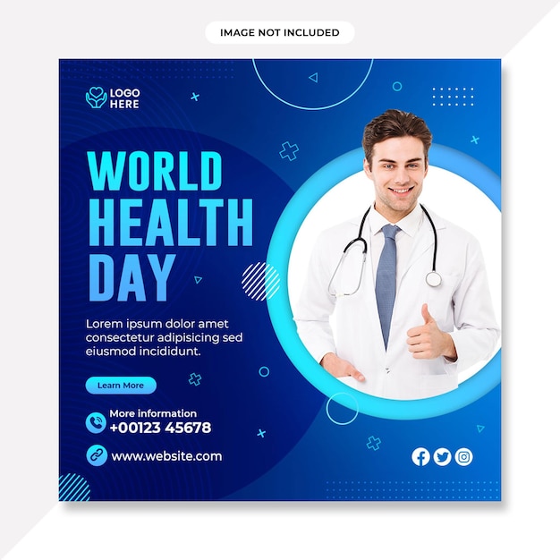 world health day poster designrealistic world health day social media post template