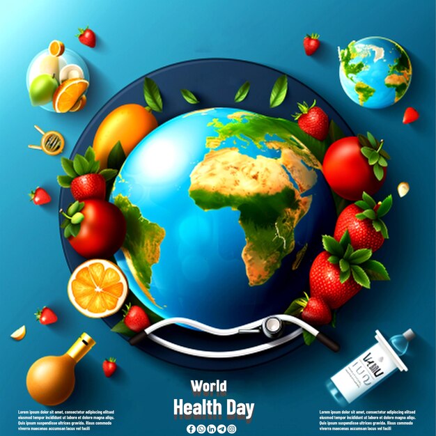 World health day social media post template