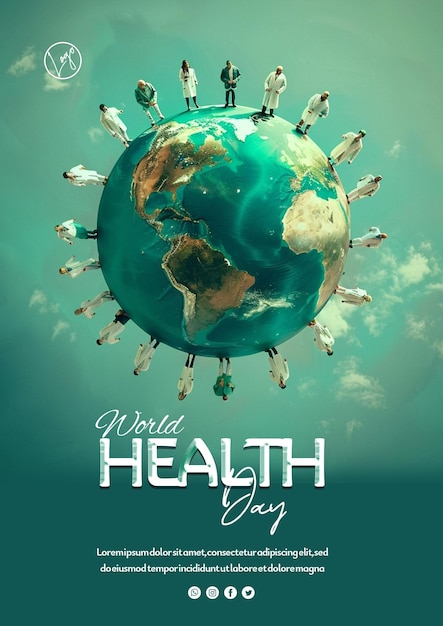 PSD world health day social media post template