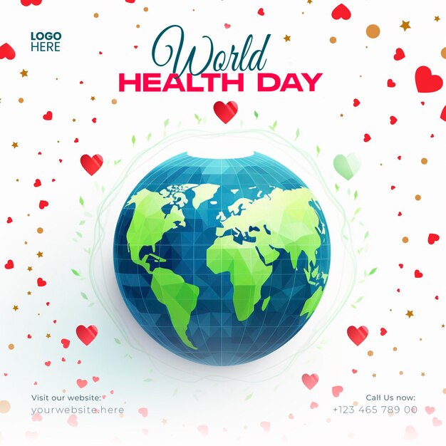 PSD world health day social media post template