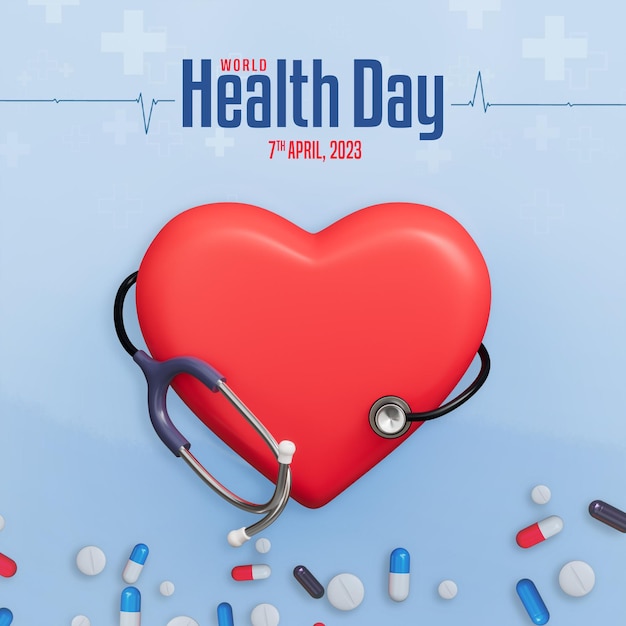 PSD world health day social media post template