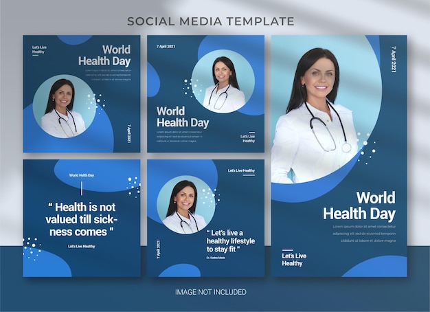 World health day social media template 