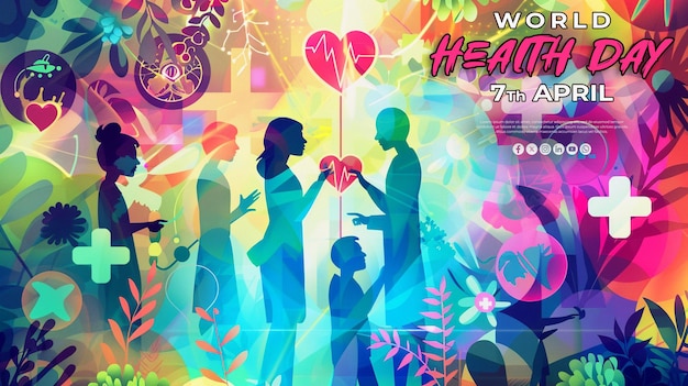 PSD world health day special greeting card with a psd background