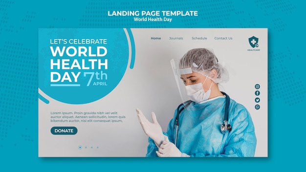 PSD world health day web page template