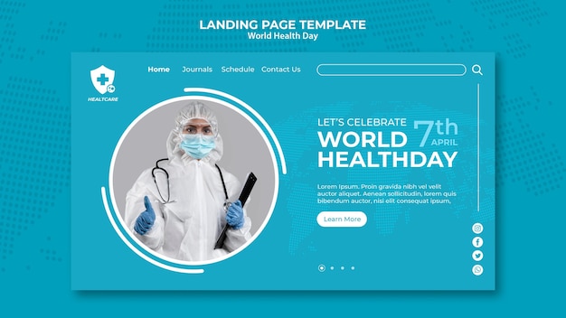 PSD world health day web page template