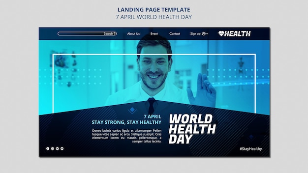 PSD world health day web page template