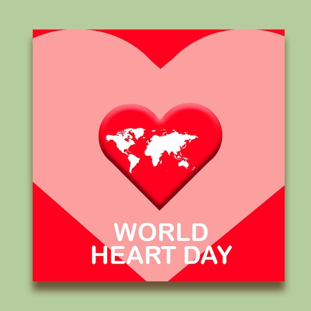 PSD world heart day banner for facebook ampinstagram banner