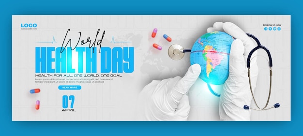world heart day facebook cover banner design