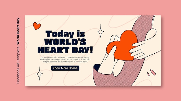 PSD world heart day facebook template