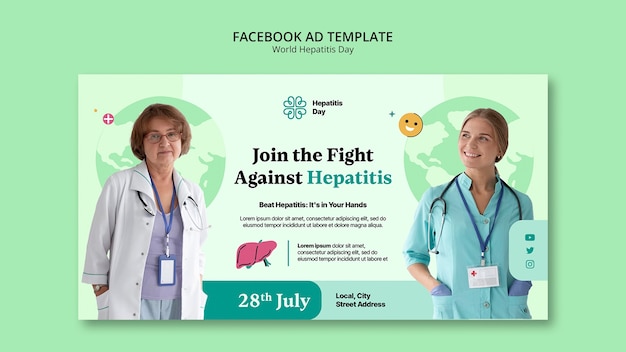 PSD world hepatitis day facebook template