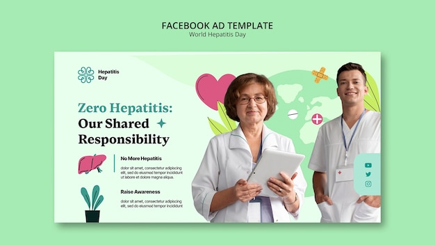 PSD world hepatitis day facebook template