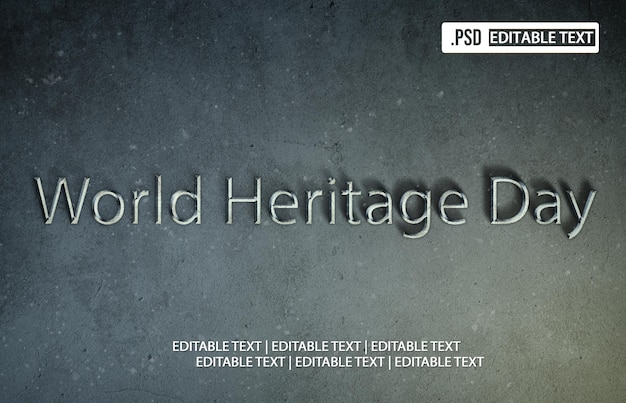 World Heritage Day text style effect