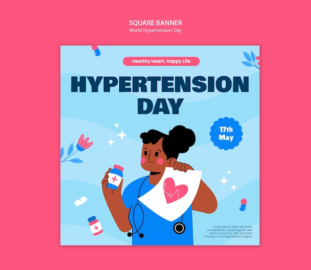 PSD world hypertension day template design