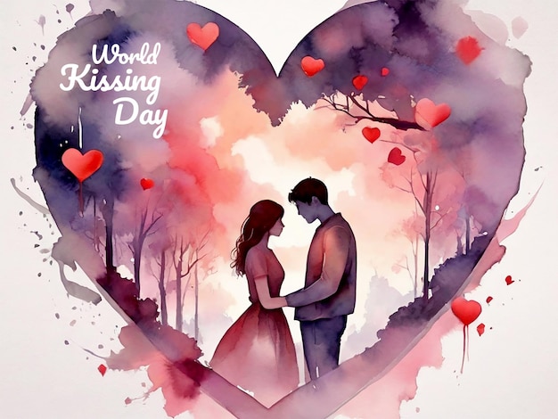 PSD world kissing day background