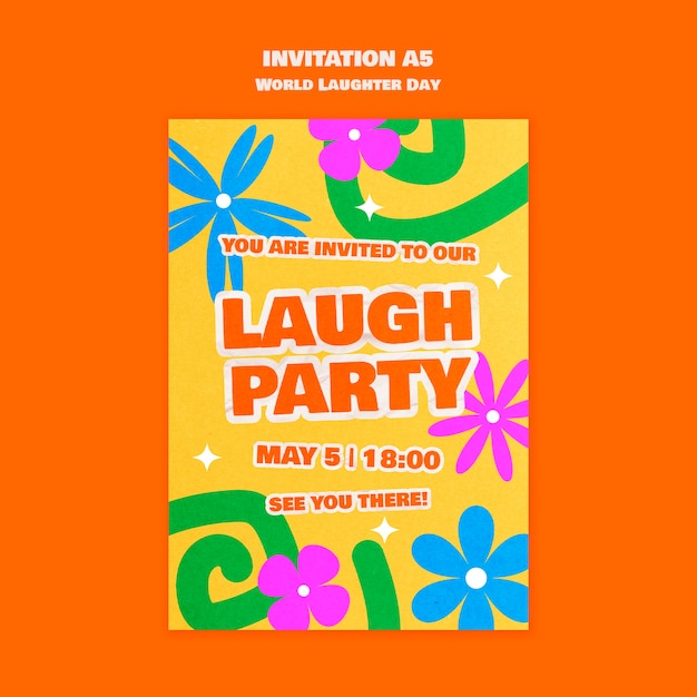 PSD world laughter day template design