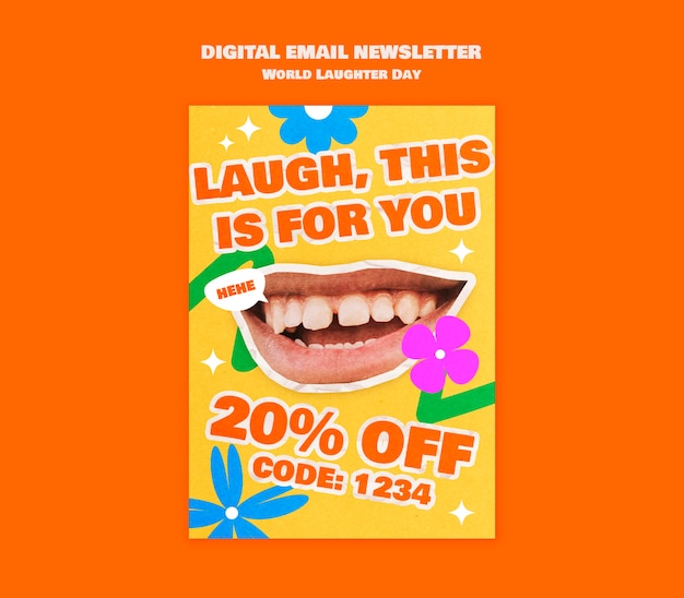 PSD world laughter day template design