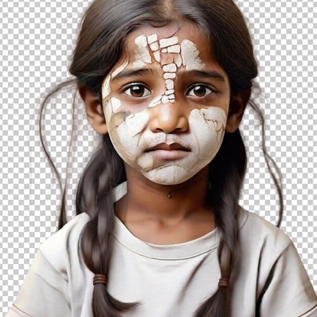 World leprosy day girl with affected face