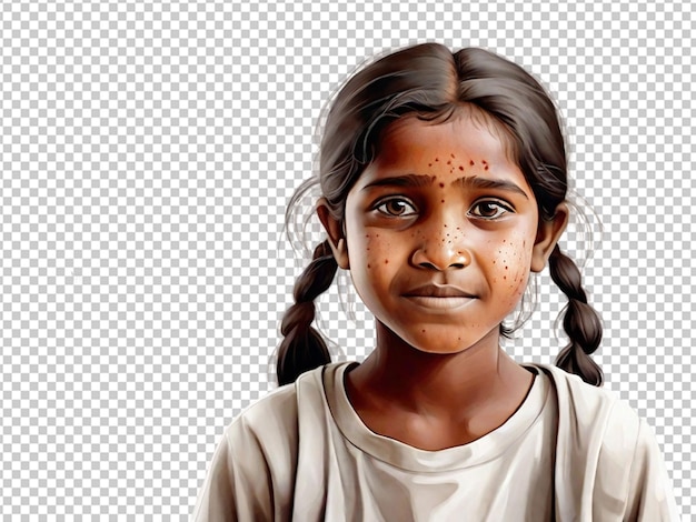 World leprosy day girl with affected face