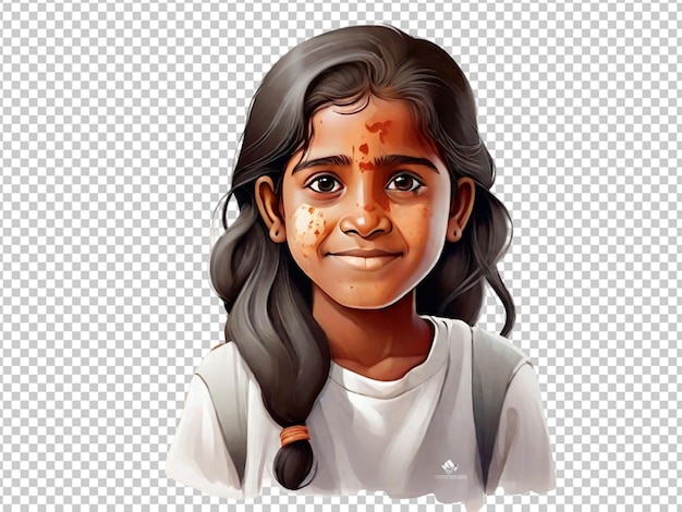 World leprosy day girl with affected face