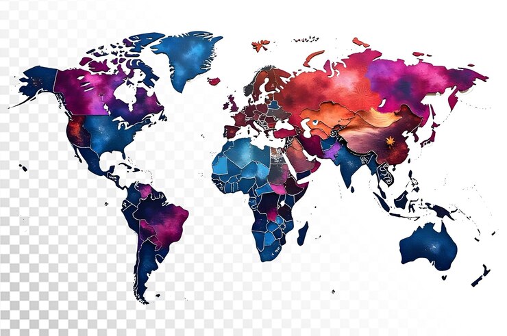 PSD world map global globalization