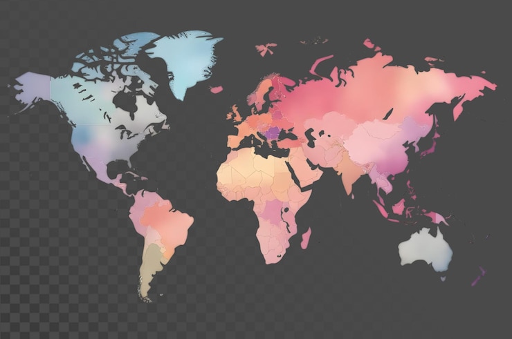 PSD world map global globalization