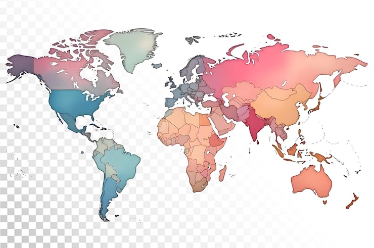 PSD world map global globalization