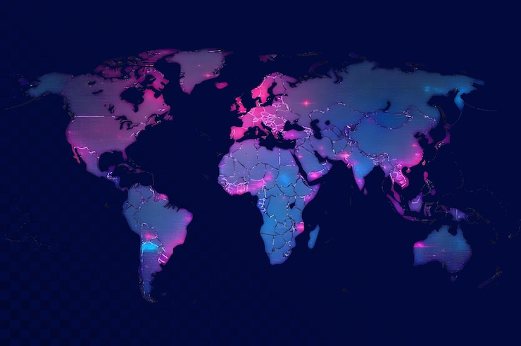 PSD world map global globalization