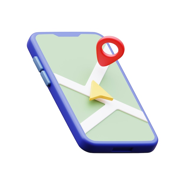 World map on the Phone 3D Icon Illustration
