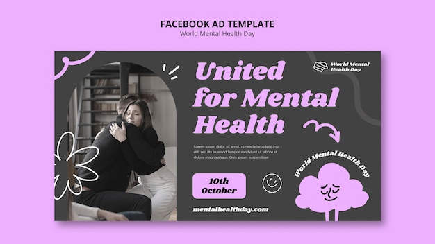 PSD world mental health day facebook template