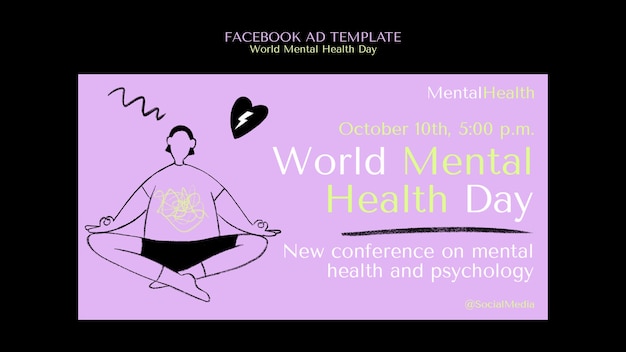 World mental health day  facebook template