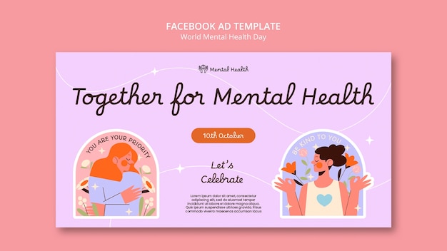 World mental health day facebook template