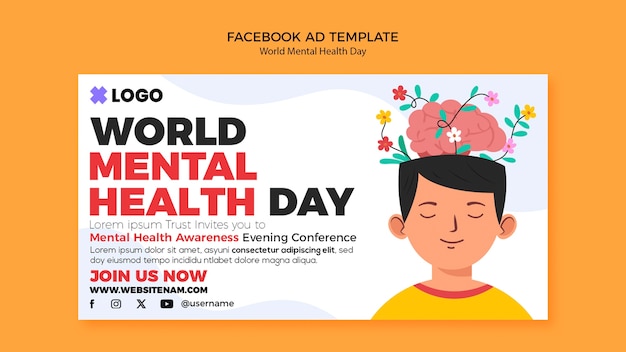 World mental health day facebook template