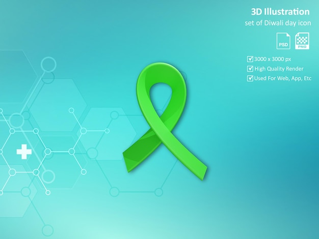 PSD world mental health day icon 3d illustration rendering