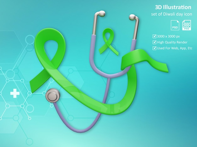 PSD world mental health day icon 3d illustration rendering