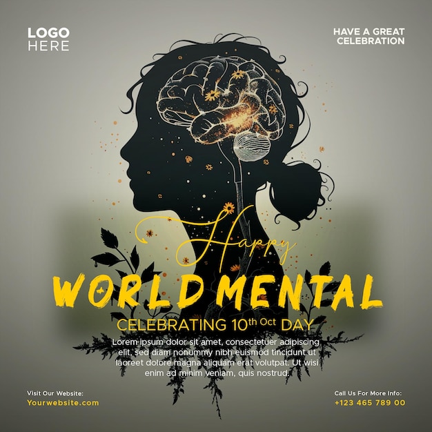 world mental health day social media instagram post template