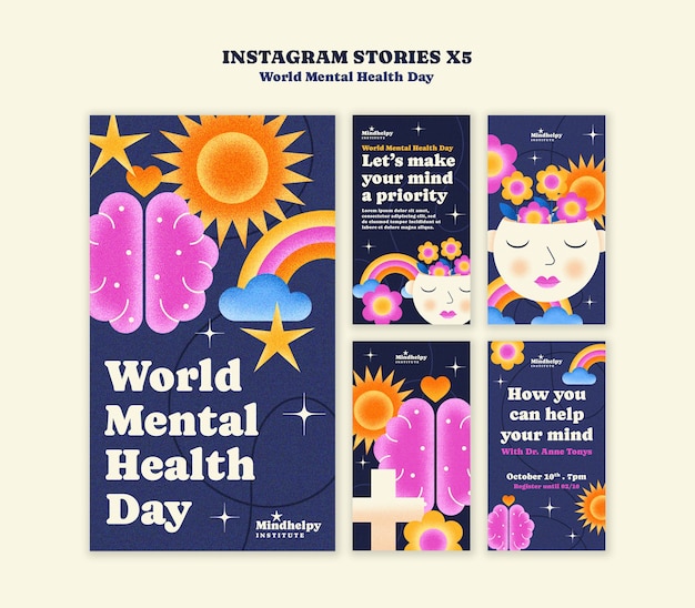 World mental health day template design